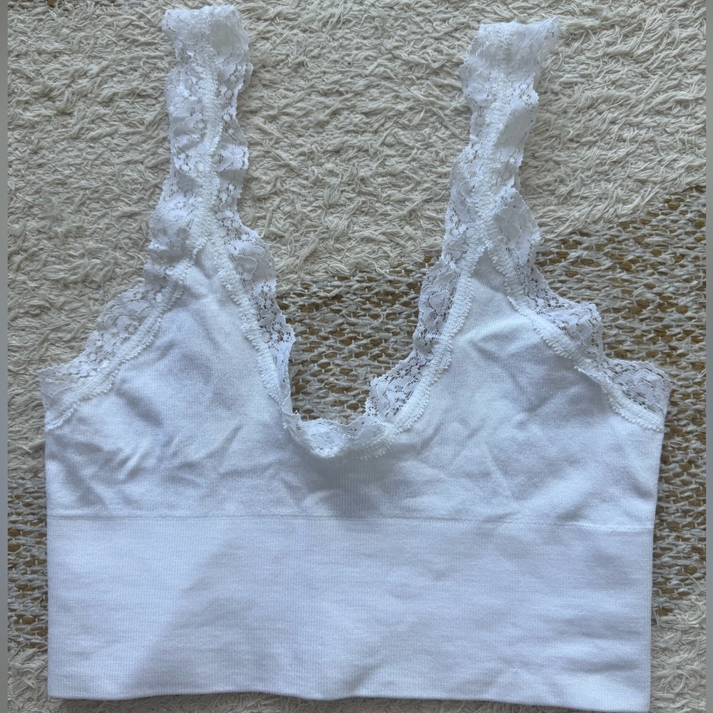 Urban Outfitters White Lace Crop Top